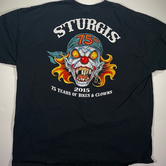 Sturgis 2015 - 75 Years Of Bikes & Clowns Short Sleeve Clown Graphic T-Shirt 2XL - Picture 1 of 6